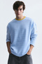 Contrast Collar Striped Sweatshirt - 3