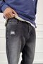 Anthracite Stonewashed Ripped Detailed Jean - Denim Trousers - 3