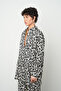 Women's Leaf Patterned Black - White Shirt - 2