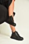 Z555126003 Black Genuine Leather Comfortable Sole Women's Boots - 2