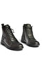 Z999100903 Black Genuine Leather Comfortable Fit Women's Boots - 6