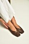 Z820503202 Brown Suede Buckle Detailed Blunt Toe Women's Ballerinas - 2