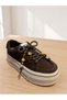 Kemal Aygün-Guja Women's Brown Suede Leather Thick Sole Sneaker 5 cm - 4