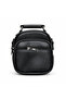 Men's Black Vegan Leather Hand and Shoulder Bag with Adjustable Cross Strap Daily Bag (Mini Size) - 2