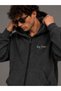 Men's Anthracite Winter Hooded Zippered Sweatshirt Jacket with Fleece Inside - 3