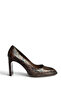 Z676040507 Brown Snake Print Thick Heeled Women's Shoes - 4