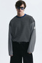 Contrast Collar Striped Sweatshirt - 5