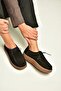 V999646461 Black Genuine Leather Suede Women's Shoes
