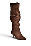 Z282010602 Brown Suede Low Heeled Drawstring Women's Boots - 2