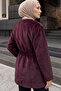 Buttoned Front Fox Fur Coat 50719 - Mürdüm - 4