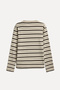 Women's Mink Striped Loose Fit Crew Neck Long Sleeve T-Shirt - 2