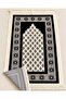 Velvet Prayer Rug Set, Prayer Scarf, Pearl Prayer Beads, and Lockable Kaaba Patterned Gift Bag - 3