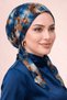 Women's Batik Patterned Practical Ready-To-Wear Scarf Bonnet with Elastic Backing