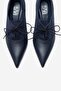 Medley Navy Blue Suede Navy Blue Leather Lace-Up Women's Heeled Shoes - 4