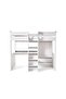 DRILON LOFT BED INTERGRATED DESK WITH WARDROBE & DRAWER 90X200 CM - WHITE & IRON GREY - 6