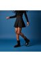 Black Leather Women's Thick Heeled Boots with Metal Front Zipper - 3