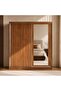 FLEXO 2 DOOR SLIDING WARDROBE WITH MIRROR - ALMOND - 2