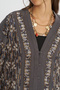 Women's Stylish Shirt/Jacket with Sequin and Bead Embroidery and Buttons - 2