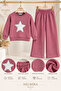 Girl's Three-Yarn Fabric Star-Stone 2-Piece Tracksuit Set-Sweatshirt&Wide-Leg Pants - 2