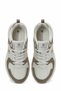 Women's Beige Ecru Casual Sports Shoes Thick Sole Lace-Up Comfortable Sneaker - 6