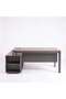 SCHRUTE OFFICE DESK RIGHT SIDE RETURN 200CM - DARK BROWN & DARK GREY - 7