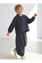 Boy's Tracksuit Set Modal Anthracite Elf Model - 3