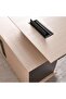 OLSON OFFICE DESK RIGHT SIDE RETURN 200CM - NATURAL & DARK GREY - 7
