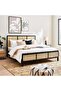 TANAKA KING BED 180X200 - BLACK/NATURAL