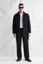 Men's Corsa Epaulette Collar Cashmere Coat Black - 2