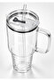 1200 ml Borosilicate Glass Thermos – Cold Drink Cup with Glass Straw and Lid with Handle - 2