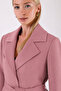 Pink Leather Trimmed Cashmere Coat - 7