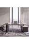 MONARQUE EXECUTIVE DESK WITH SIDE CABINET MARBLE - BEIGE & BROWN - 3