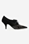 Medley Black Suede Black Patterned Lace-Up Women's Heeled Shoes - 5
