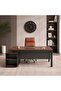 SCHRUTE OFFICE DESK RIGHT SIDE RETURN 180CM - DARK BROWN & DARK GREY - 2