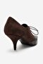 Medley Brown Suede Brown Patterned Lace-Up Women's Heeled Shoes - 7