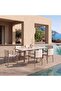 MODERN COLLECTION 6 SEATER OUTDOOR DINING TABLE - CHAMPAGNE & CREAM - 4