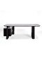 MONARQUE EXECUTIVE DESK WITH SIDE CABINET MARBLE - BEIGE & BROWN - 6