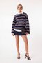 Women's Crew Neck Striped Sweater - 2