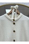 Mihra Crew Neck Buttoned Tie-Up Vest-Kr6022 Ecru - 3