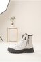 Women's Fur Lined Thick Serrated Sole Sneaker Boots with Lace-Up and Zipper, Warm and Comfortable Winter Boots - 2