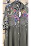 Italian Velvet Dress and Trousers Set with Thin Ribbed Pattern - 4