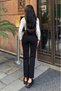 Women's Cropped Leg Jeans with Belt - Black - 4