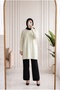 Lorin Long Knitwear Tunic with Gold Buttons on the Sleeves-Kr6015 Ecru
