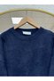 Lorin Long Knitwear Tunic with Gold Buttons on the Sleeves-Kr6015 Navy Blue - 3