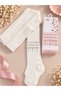 Girl's White & Pink Pantyhose Set of 2 |   Stone Detailed Special Design - 2