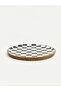 Rmz Gi̇yi̇m Farkiyla Checkerboard Embroidered Serving Plate - 3