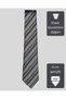 White Striped Gray Classic Men's Tie - 8 cm Wide - 4