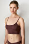 Vele Adjustable Thin Straps Laser Cut 3-Pack Crop Coffee/Caramel/White Mocha Bustier - 3