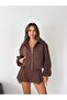 Lined Suede Jacket with Zippered Sleeves and Elastic Waist