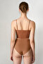 Vele Adjustable Thin Straps Laser Cut 3-Pack Crop Coffee/Caramel/White Mocha Bustier - 7